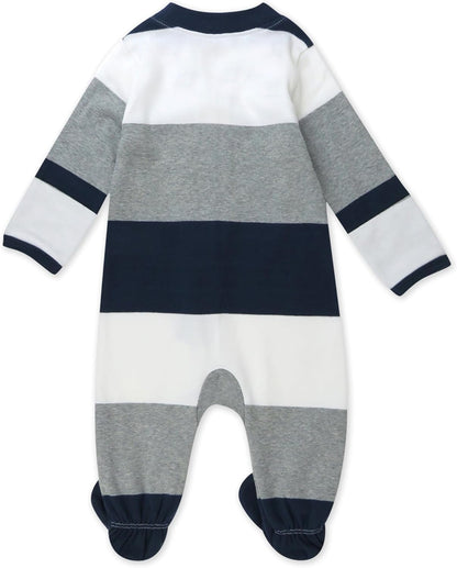 HonestBaby Baby Sleep N' Play One-Piece Zip-Front Footed Organic Cotton Pajama Sleeper