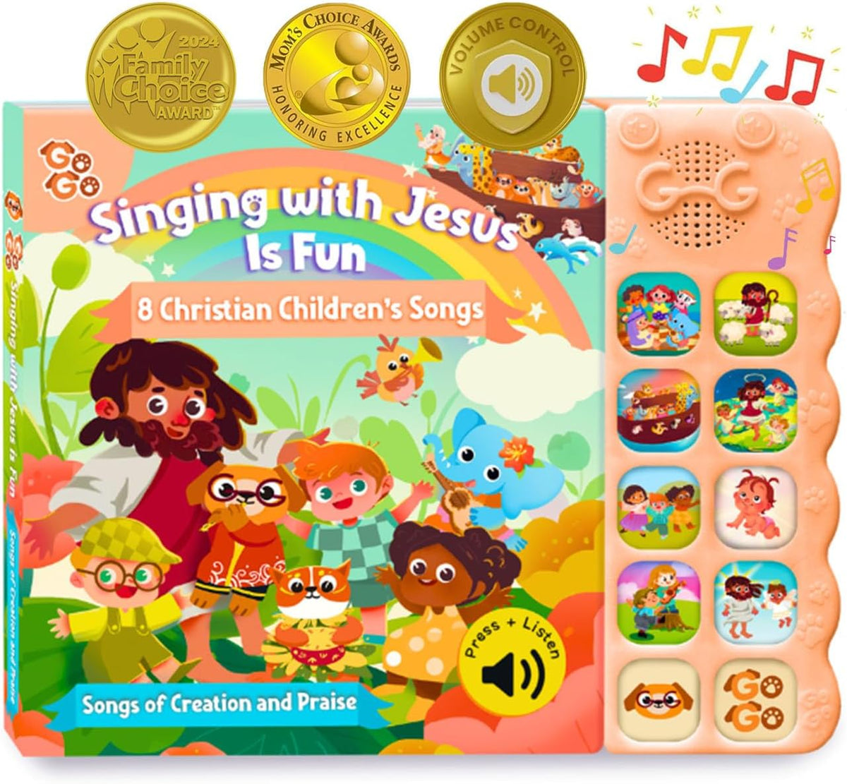 GO GO Songs of Creation and Praise: Christian Baby Books with 8 Songs, Singing Toy, Sound Play for