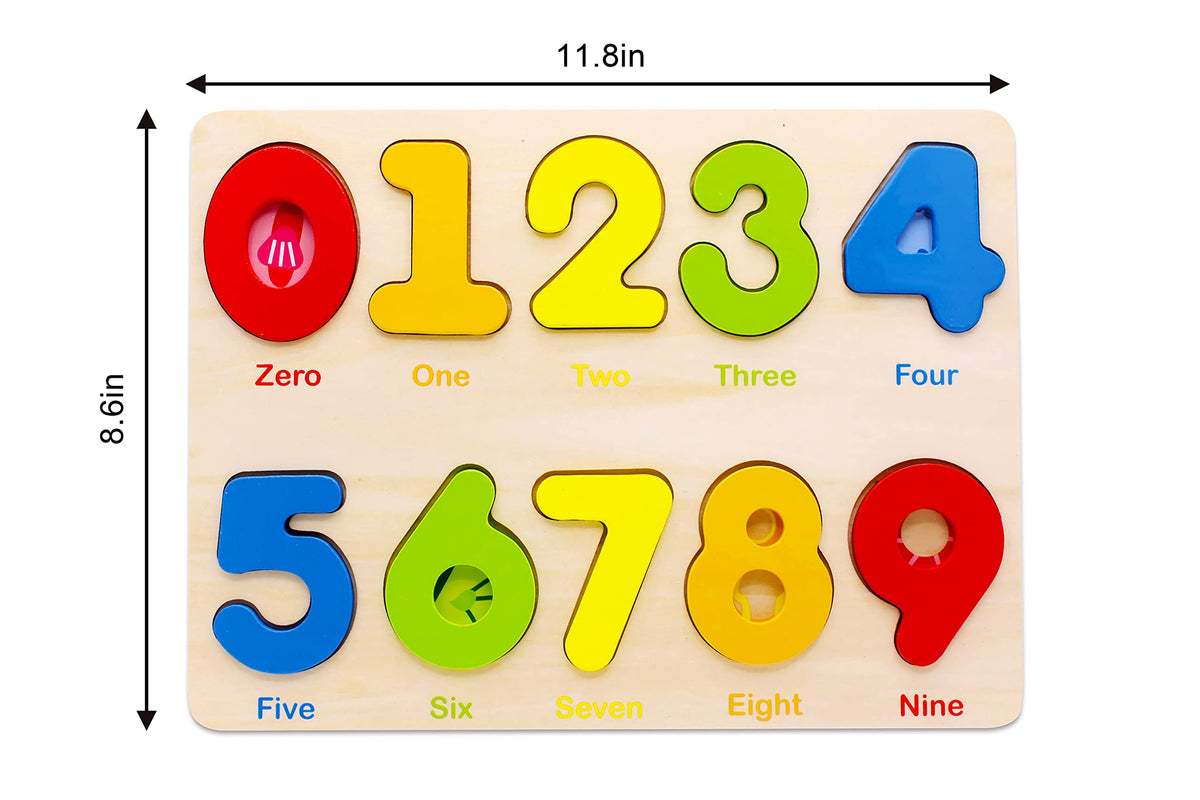 Aile Wooden Preschool Learning Number Puzzles Toys for Kids， Educational Toys.