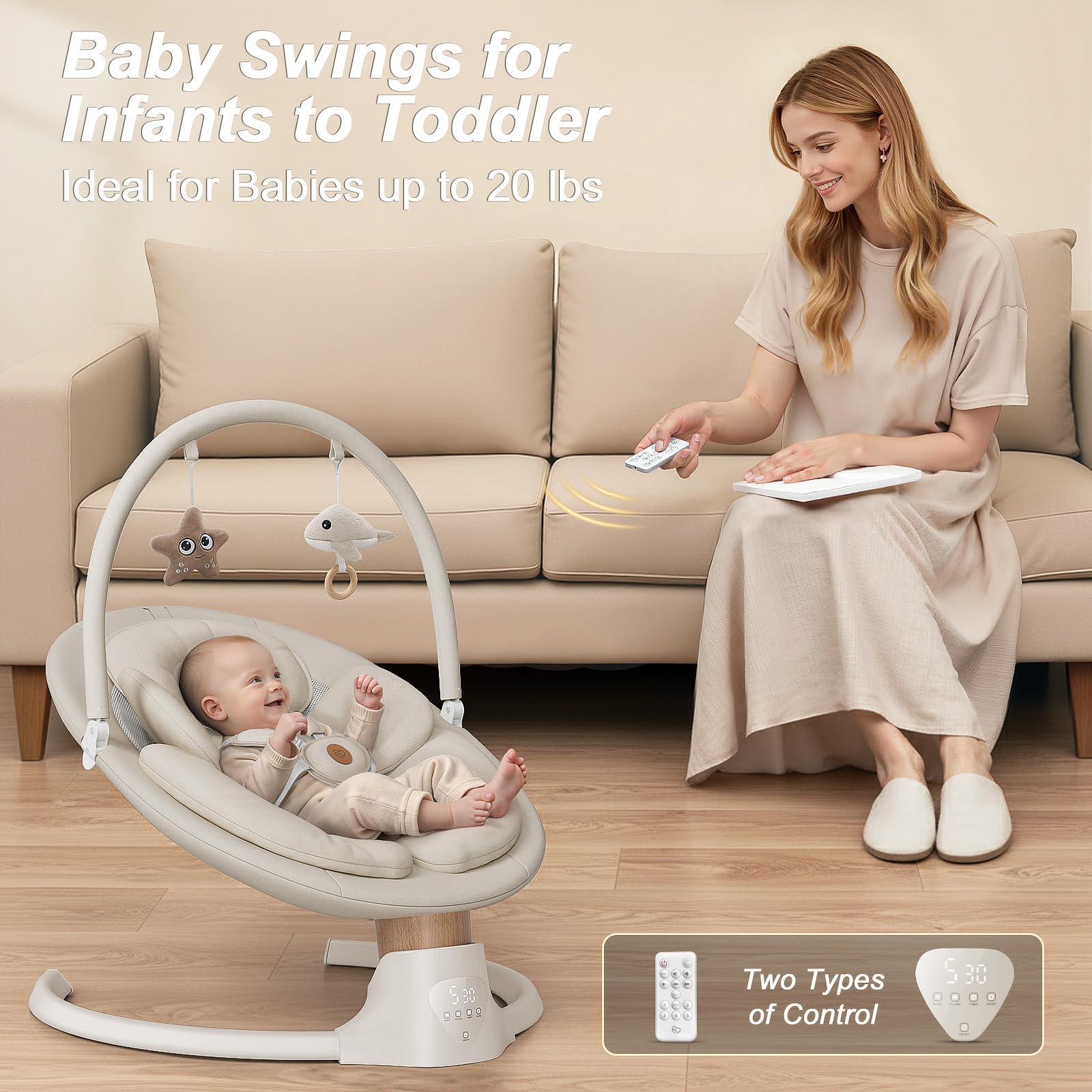 Baby Swings for Infants, FasonBaby Electric Baby Swing with Bluetooth Music