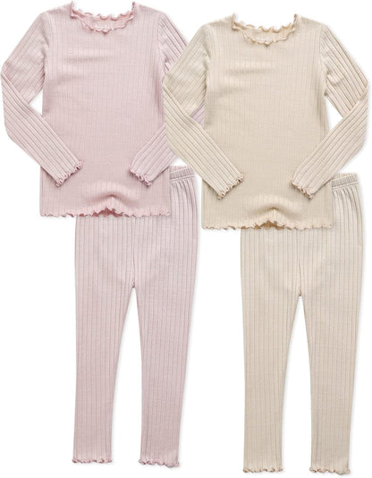 VAENAIT 6M-12Y Toddler Kids Girls Boys Soft Comfy Modal Tencel Solid Raglan Sleepwear Pajamas Pjs