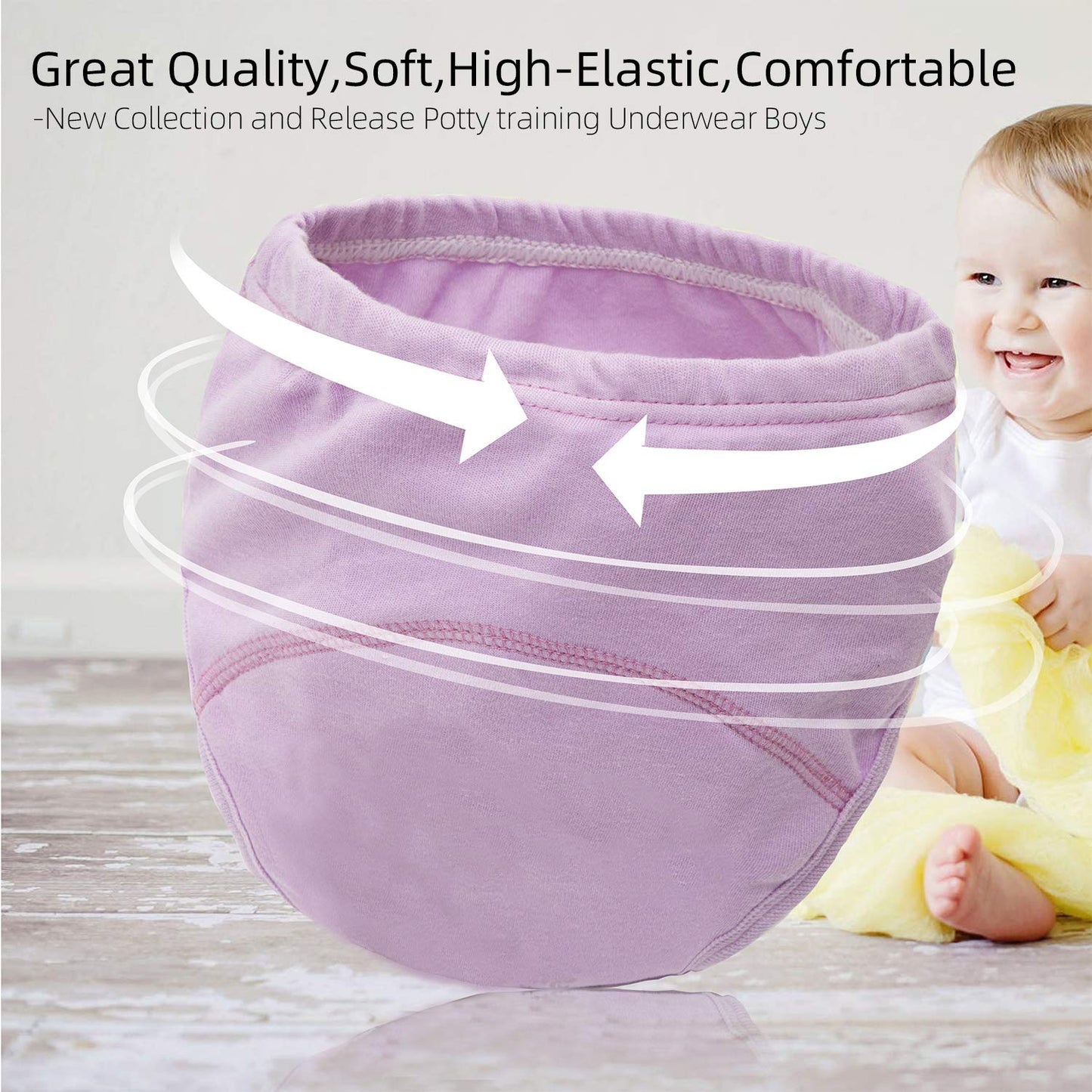 Joyo roy 6Pcs Potty Training Underwear for Boys and Girls 100% Cotton Soft Absorbent Potty Training