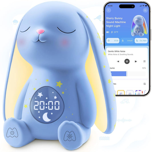 2025 Mom's Choice Awards | White Noise Sound Machine Baby with Night Light, Cry Detection,100