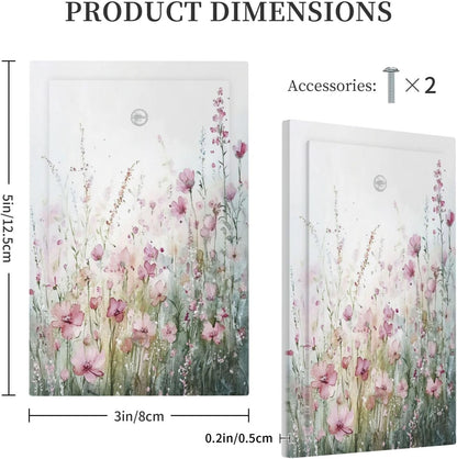 Light Switch Cover Plate Wildflower Botanical Watercolor Floral 1 Gang No Device Blank Electrical