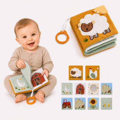 let's make Montessori Baby Books Toys, Touch Feel Cloth Crinkle Books for Babies, Sensory Book for