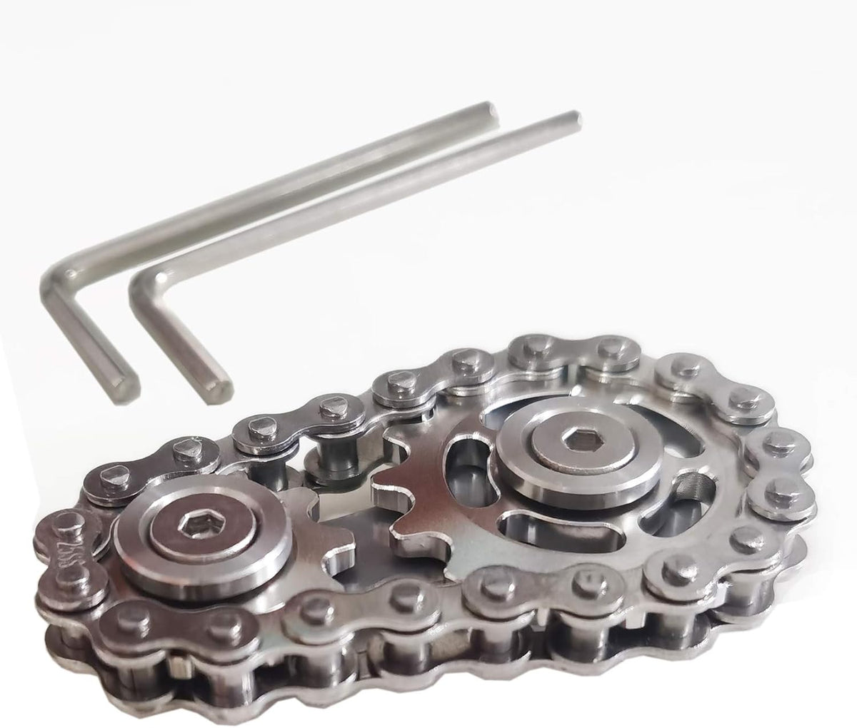 Sprocket Fidgets Chain Stainless Steel Fidget Cube Gears Linkage Bike Chain Novelty Fidget Block