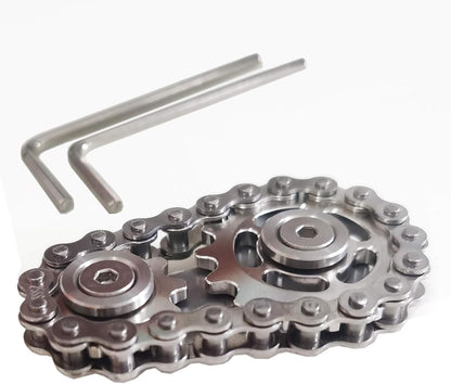 Stainless Steel Sprocket Fidgets Chain Fidget Cube Gears Linkage Bike Chain Novelty Fidget Block