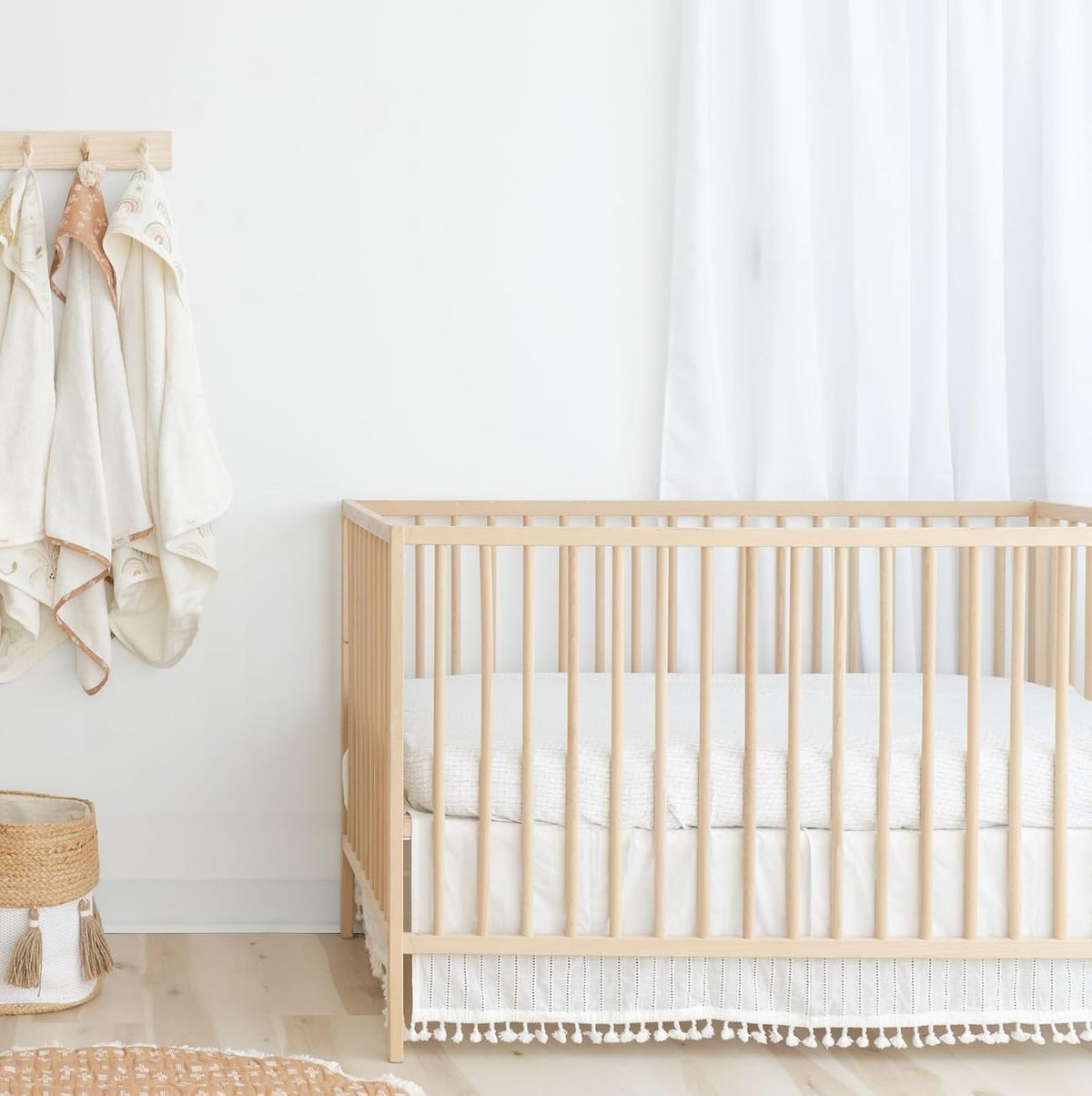 Crane Baby Crib Sheet, Neutral Hashtag Crib Sheets & Toddler Sheets, 100% Cotton Crib Sheets for