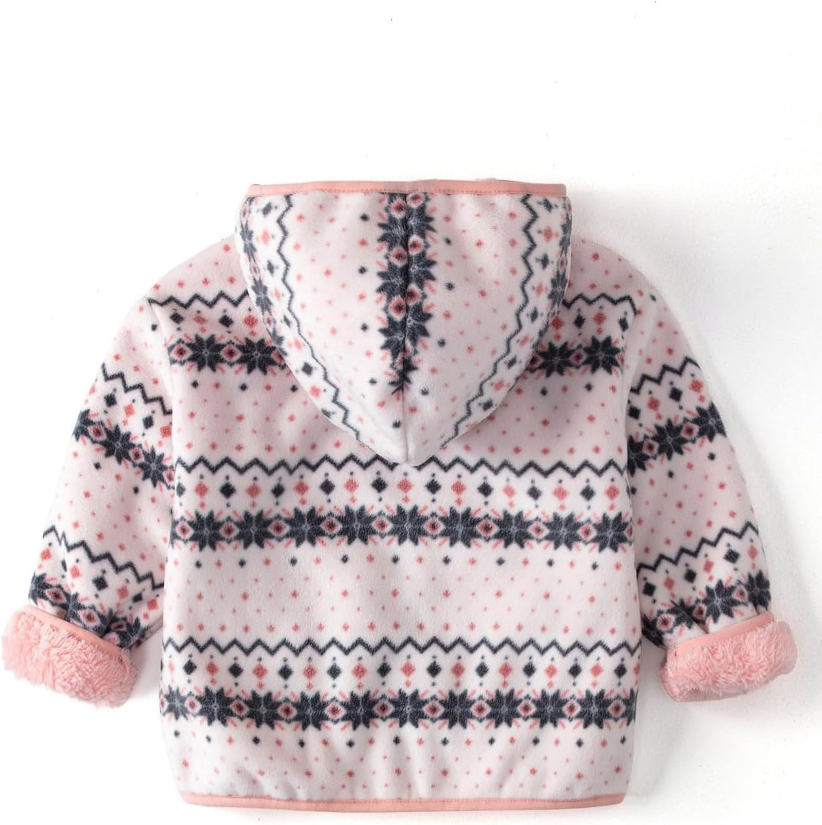 Toddler Printed Polar Fleece hooded Jacket Baby Boys Girls Kids Winter Warm Spring Autumn Outerwear