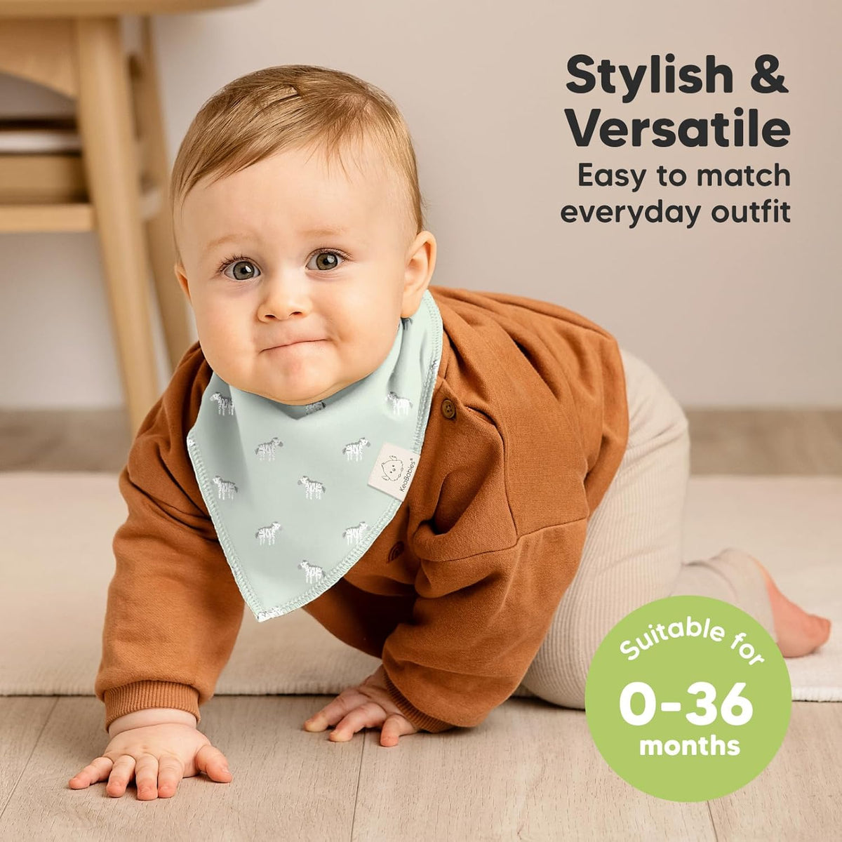 8-Pack Organic Baby Bandana Bibs for Boys, Girls - Super Absorbent Triangle Baby Bibs for Drooling