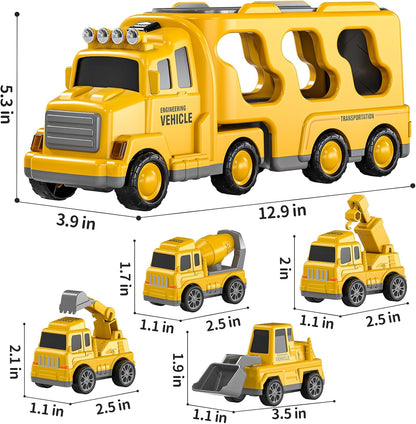 TEMI Construction Truck Boy Toys for 3-5 Year Old Toddlers - Toys for 3 4 5 6 7 Years Old