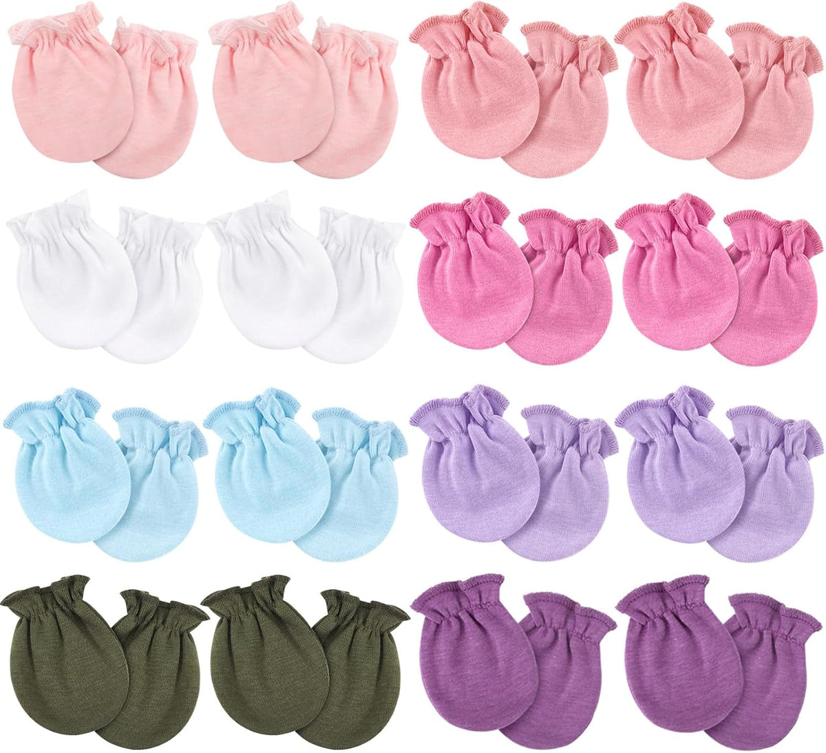 Newborn Baby Mittens No Scratch Cotton Elastic Wrist Gloves Infant Toddler Mittens for Baby Boy