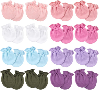 Newborn Baby Mittens No Scratch Cotton Elastic Wrist Gloves Infant Toddler Mittens for Baby Boy