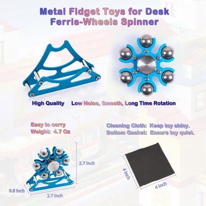 Desk-Fidget-Toys for Ferris-Wheels-Spinner: 4mins Kinetic-Metal-Spinner, Cool-Gadgets-Stuff for Kid