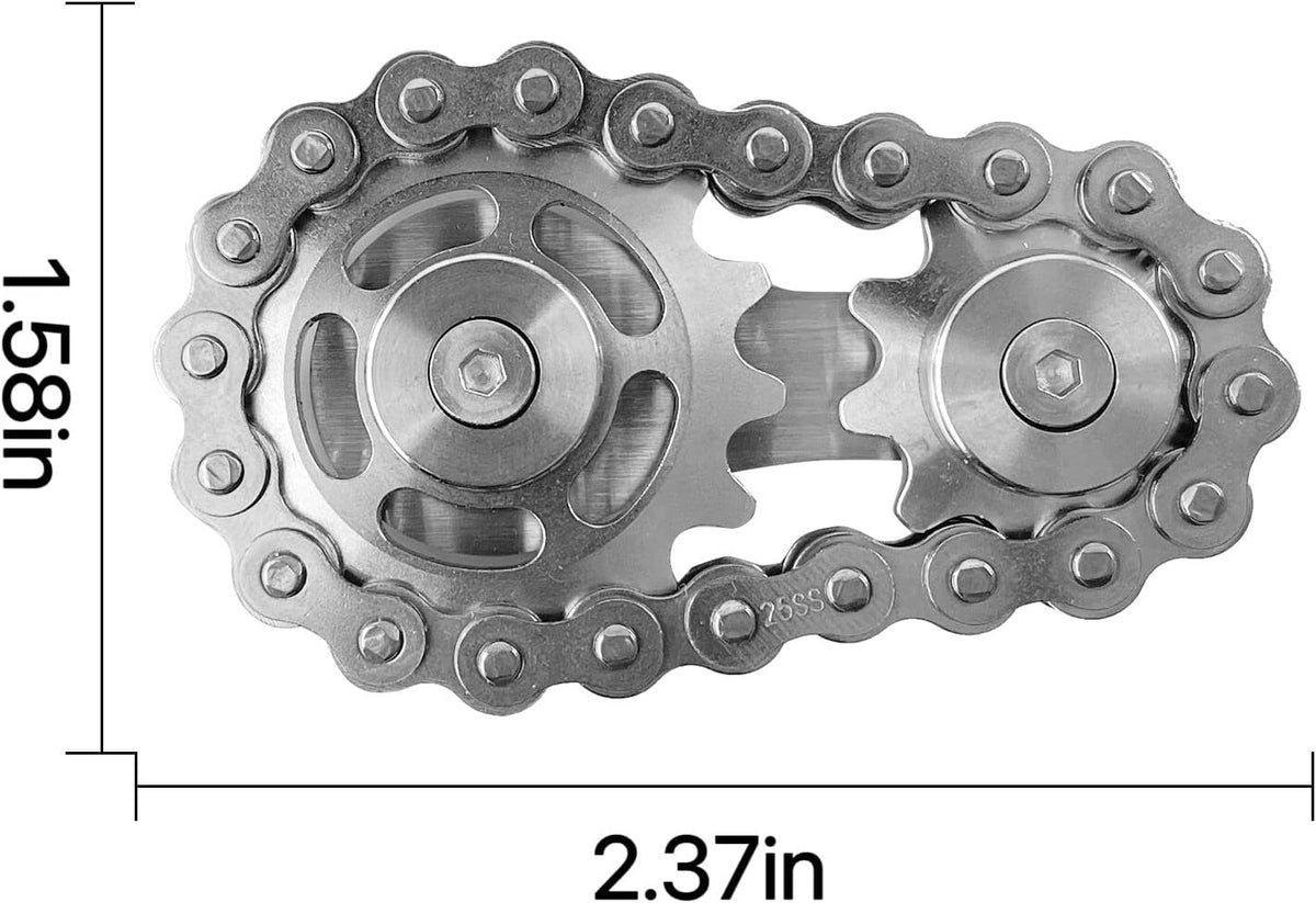 Chain Gear Fidget Spinner, Metal Sprocket Chain Fidget Toy, Stress Anxiety Relief Fidget Toy, Bike
