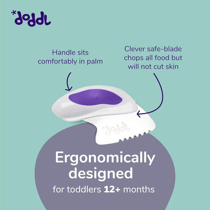doddl Toddler Utensils, Ergonomic Fork Spoon and Knife Set for Self Feeding, Stainless Steel