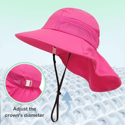 XIAOHAWANG Girls Sun Hat Baby Beach Hats Boys UPF 50+ Kids Summer Protection Cap Toddler Breathable