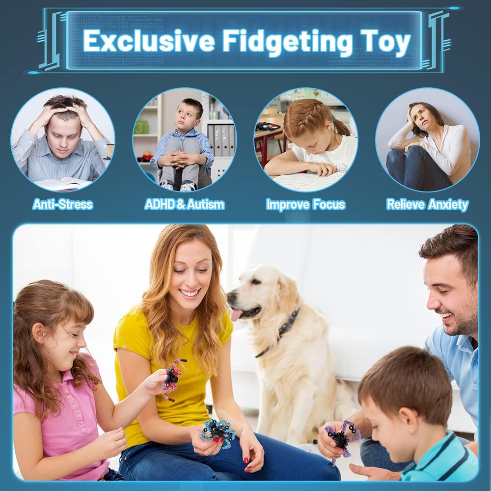 8PCS Transformable Fidget Spinner Toy for Kids Adults, Deformation Robot Chain Spinner Fingertip