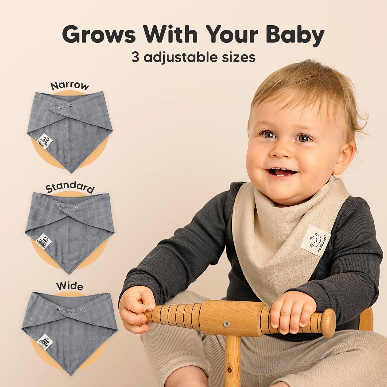8-Pack Muslin Baby Bibs for Boys, Girls - Muslin Bandana Drool Bibs for Baby Girl & Boy, Drooling