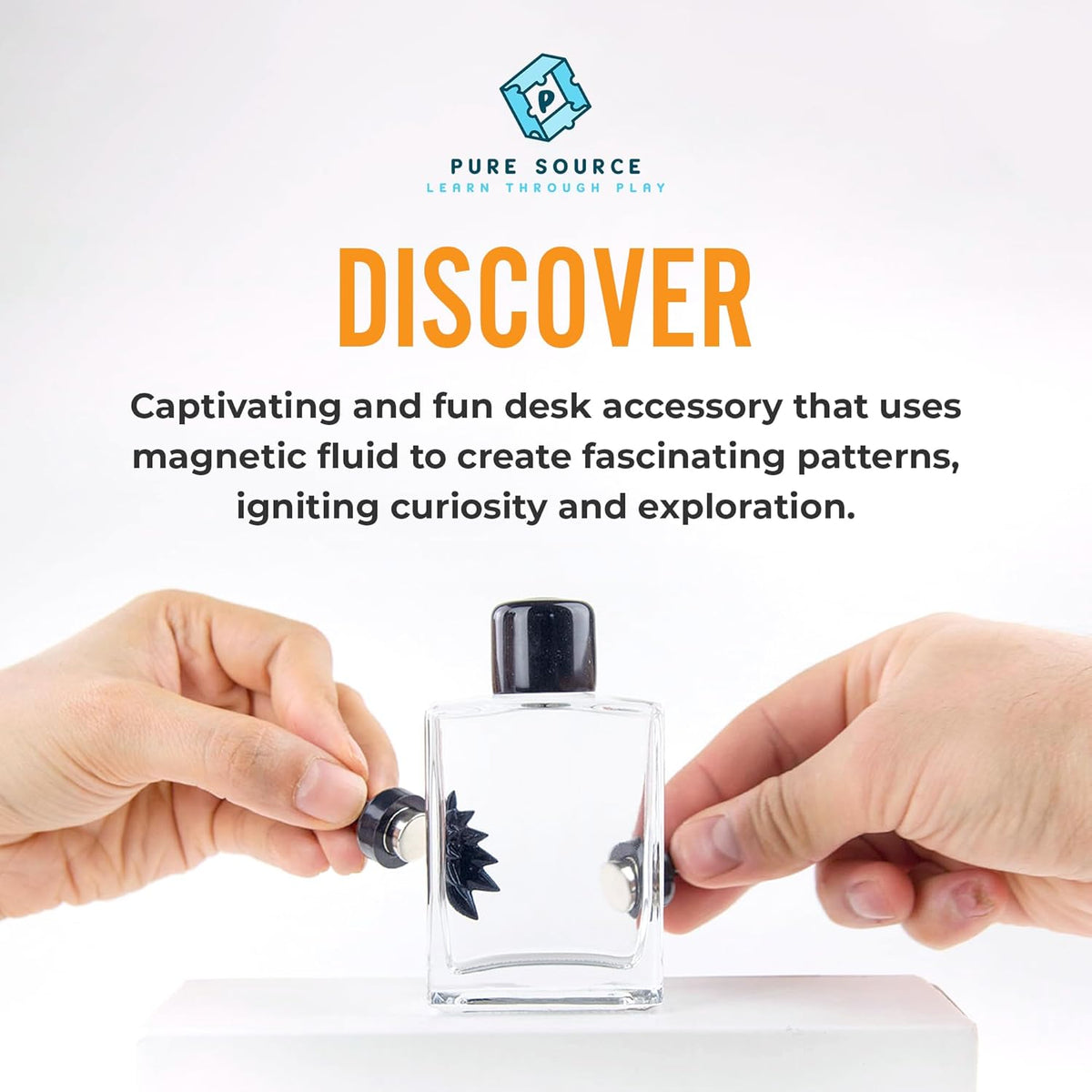 FerroFluid Display Toy Bottle – Ferro Fluid Liquid Metal STEM Toy, Magnetic Desk Toy with Neodymium