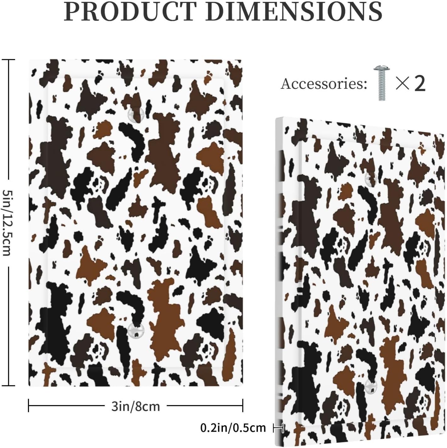 Light Switch Cover Plate Rustic Cowhide Highland Cow Milk Cow 1 Gang No Device Blank Electrical
