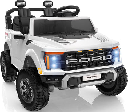 24V Kids Ride On Truck, Licensed Ford F-150 Raptor 2 Seater Electric Car w/Remote Control, Toddler
