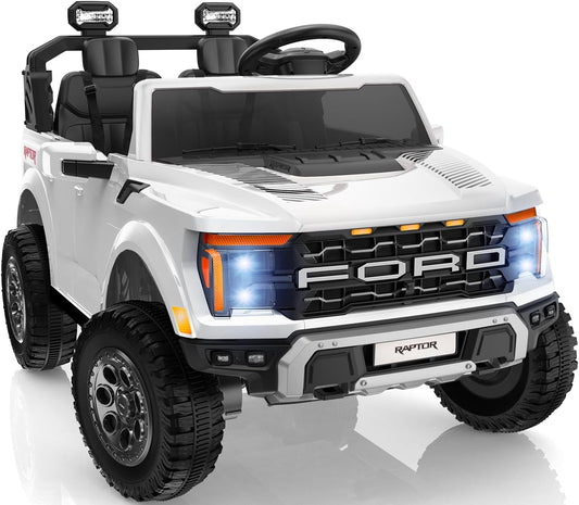 24V Kids Ride On Truck, Licensed Ford F-150 Raptor 2 Seater Electric Car w/Remote Control, Toddler
