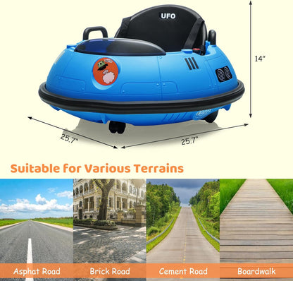 12V Electric Ride on Bumper Car for Toddlers, Kids Bumper Car with Remote Control, LED Lights & 360