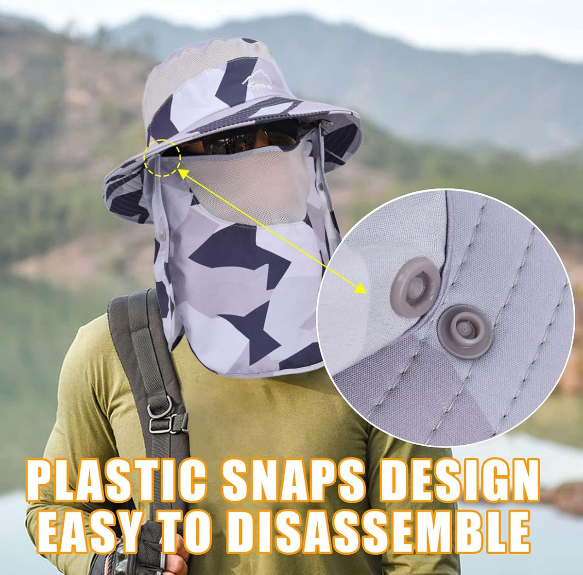 Sun Hats for Men Women Fishing Hat UPF 50+ Breathable Wide Brim Summer UV Protection Hat