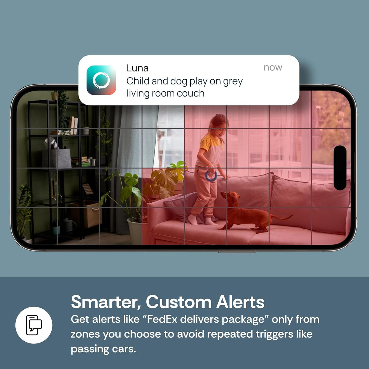 Luna 2K Indoor Cameras for Home Security, 2.4GHz & 5GHz WiFi, 360-Degree Pan-Tilt, Built-in