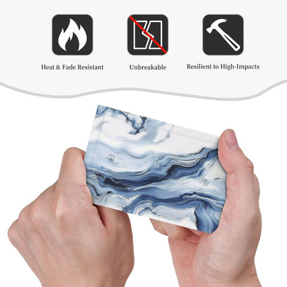 Light Switch Cover Plate White Marble Navy Blue Line Fluid 1 Gang No Device Blank Electrical Wall