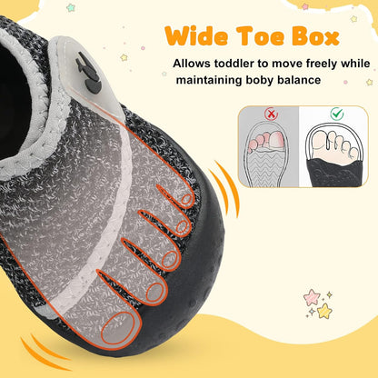 FEETCITY Baby First Walking Shoes Wide Baby Shoes Infant Sneakers Newborn Crib Shoe Barefoot