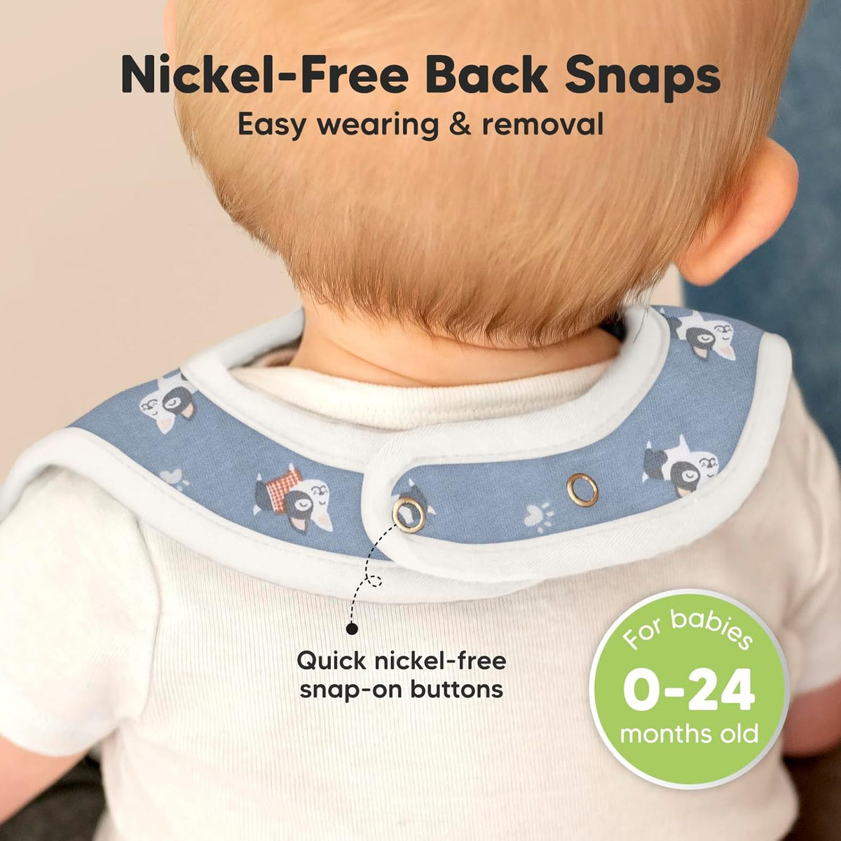 KeaBabies 8-Pack Organic Baby Bibs for Boys, Girls - Super Absorbent Cotton Drool Bibs for Baby