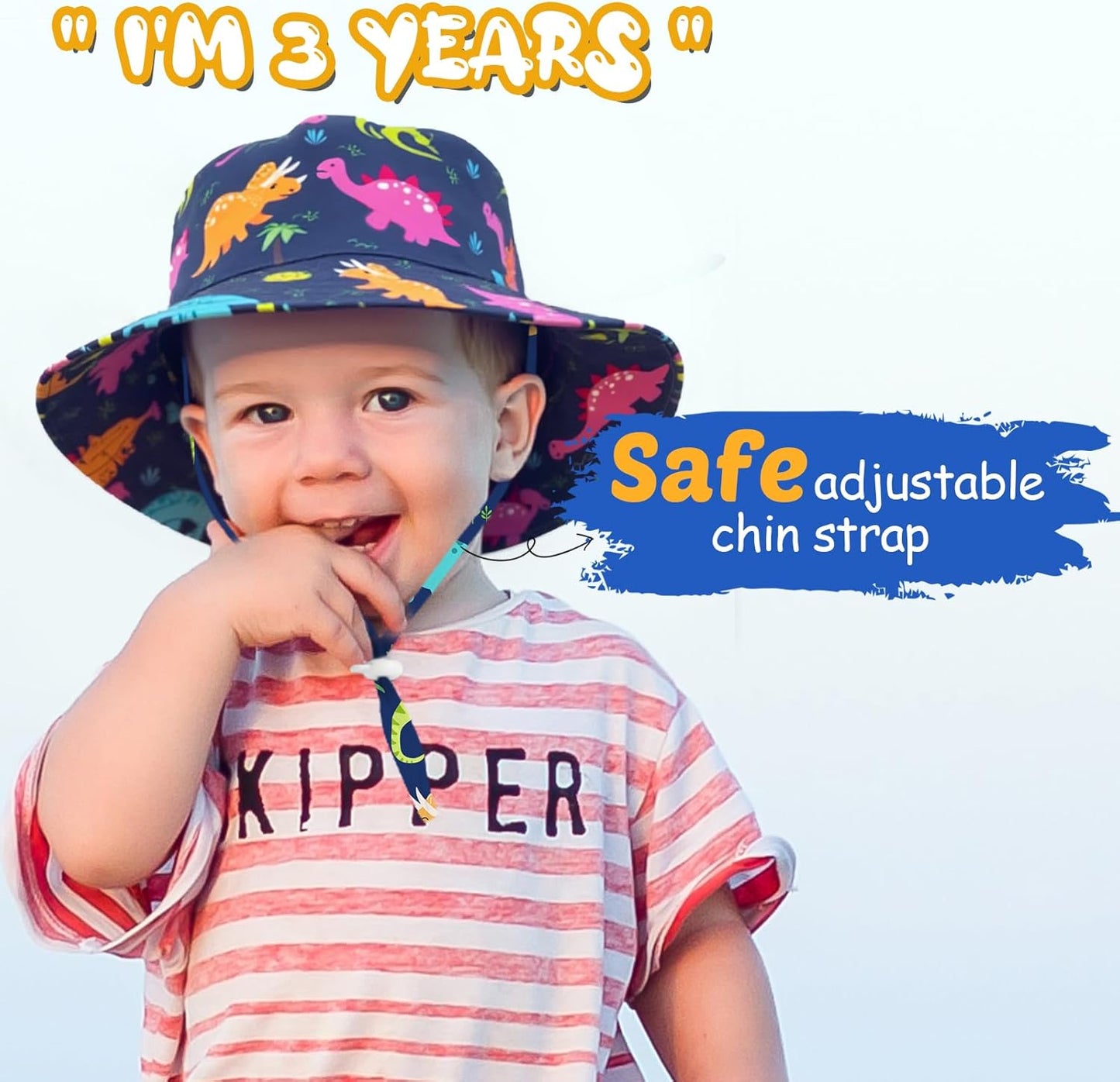 Baby Sun Hat Kids Summer UPF 50+ Toddler Bucket Hat Wide Brim Adjustable Beach Hats for Boys Girls