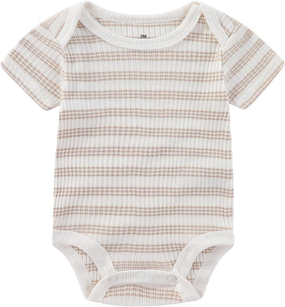 Baby Bodysuit and Pant Set Summer Ribbed Mix Match Infant Boy Girl Clothes Outfits