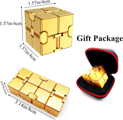 Infinity Cube Fidget Cube Anxiety Stress Relief Toy for Adults Gifts Men Office Gadgets Aluminum