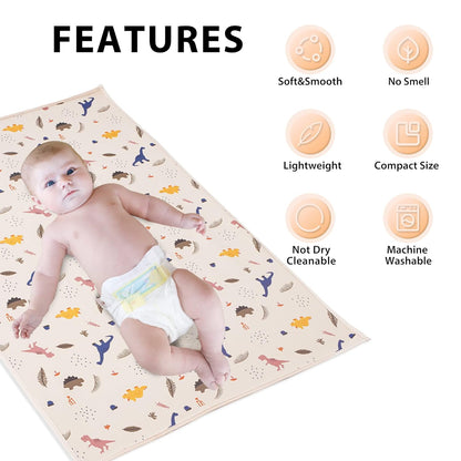 Vegan Leather Baby Changing Mat - Wipeable Portable Changing Pad, Foldable Travel Changing Mat for