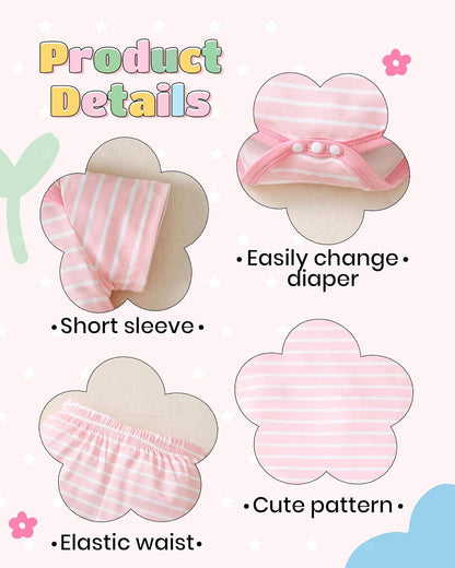 NZRVAWS Newborn Baby Boy Girl Clothes Unisex Infant Romper Pants Set Hat 4-Pack Outfits 0-12 Months
