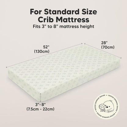 KeaBabies 2-Pack Organic Crib Sheets for Boys, Girls - 52x28 Fitted Crib Mattress Sheet Neutral