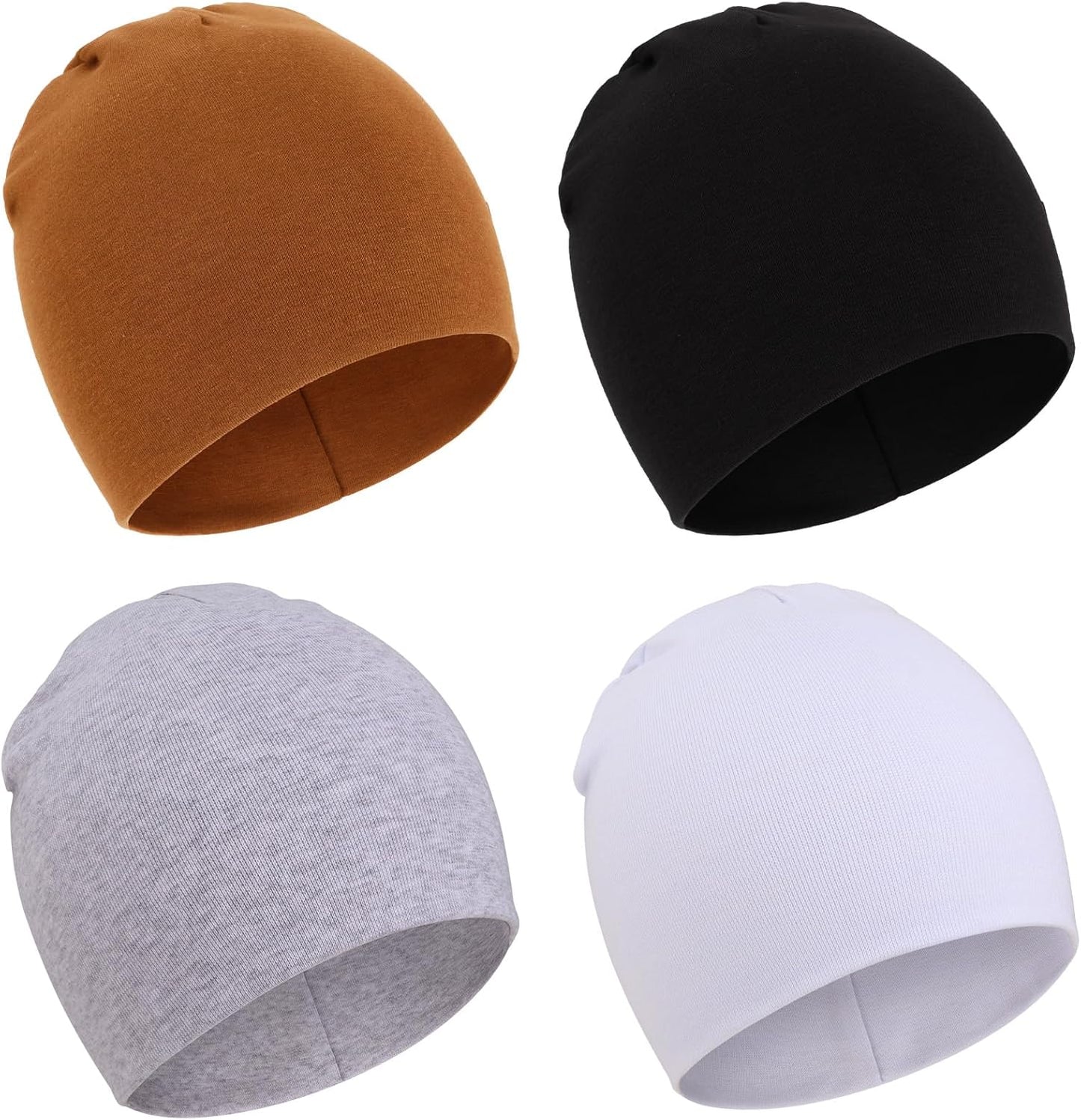 DRESHOW BQUBO 4 Pieces Baby Beanie Newborn Toddler Soft Cute Knit Hat Hospital Hats for Baby Boys
