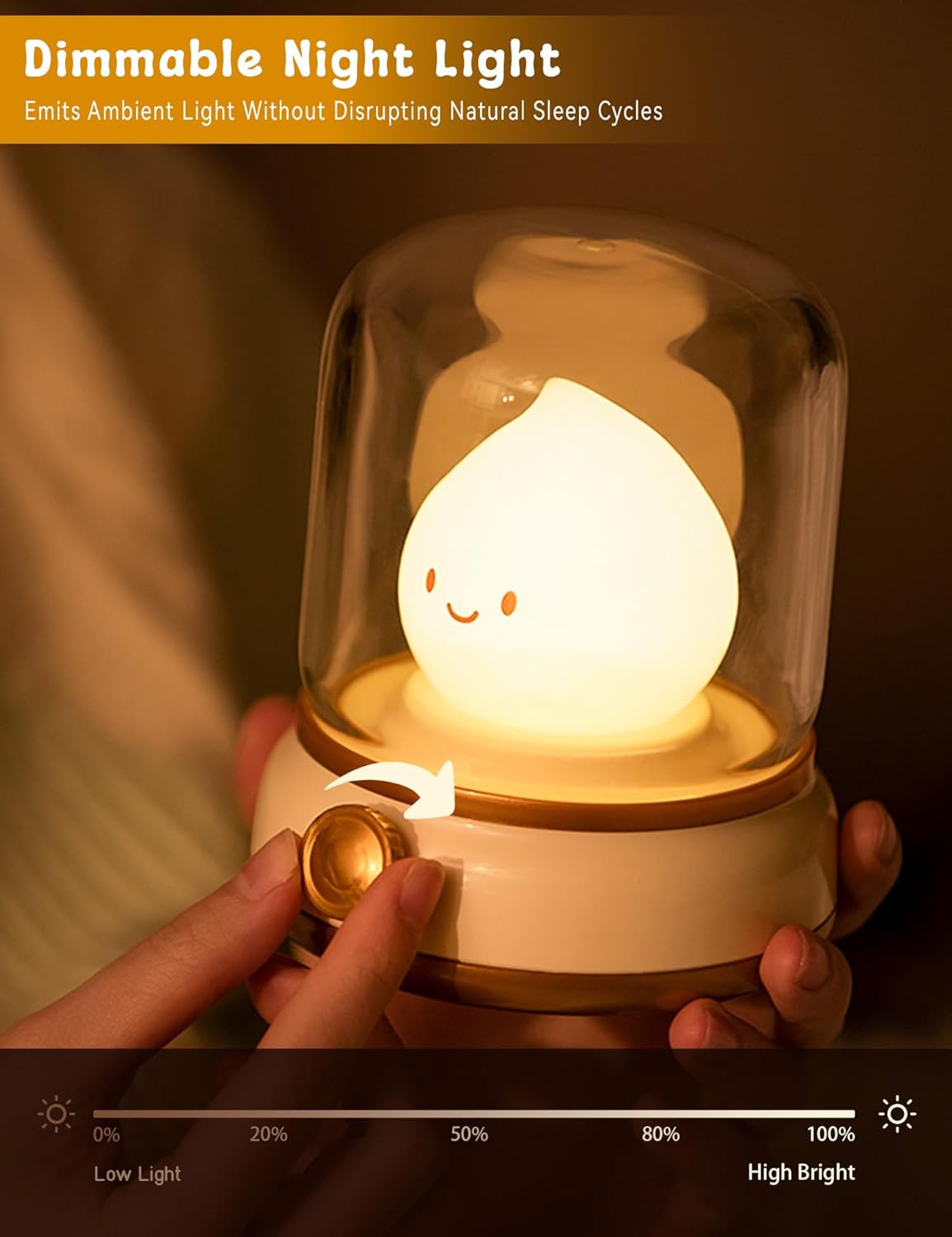 Cute Ghost Campfire Lamp, Halloween Decor,Kids Night Light，Adjustable Dimmable Rechargeable Night