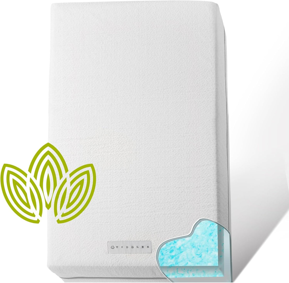Organic Cotton 2-Sided Crib Mattress | Waterproof Washable Protector w/Ventilated Foam Lining |