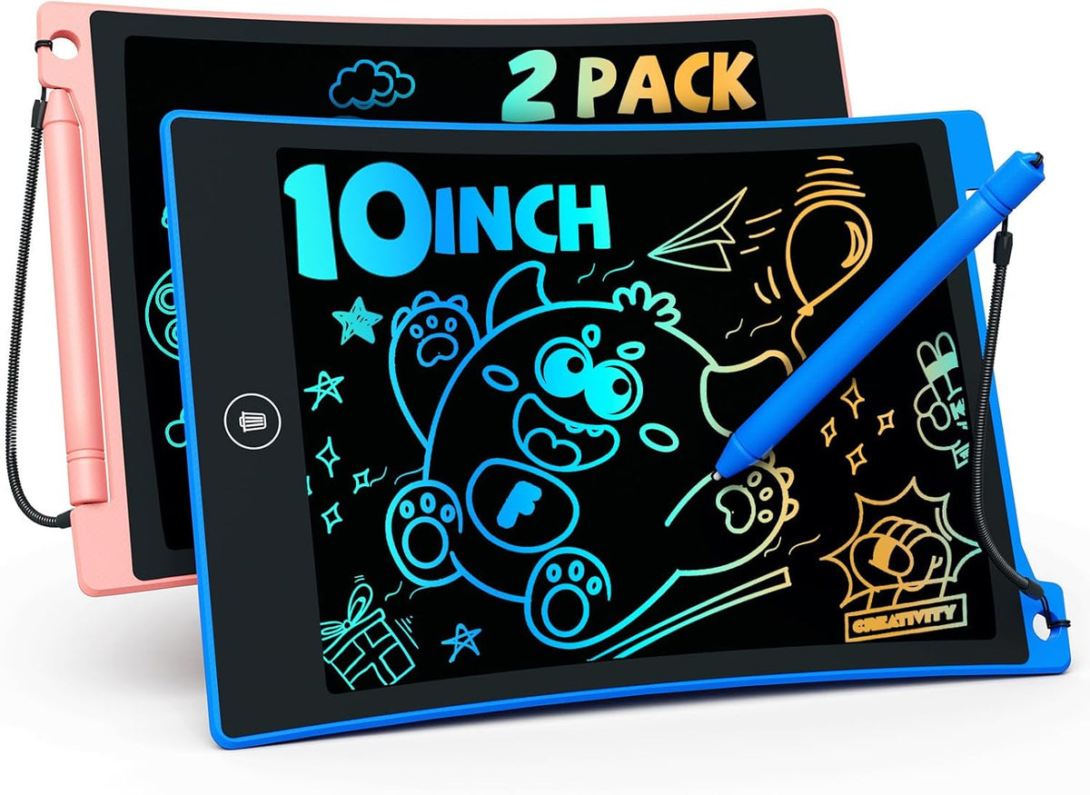 TEKFUN Kids Toys,10in 2 Pack LCD Writing Tablet Coloring Doodle Drawing Board Pad for Kids with