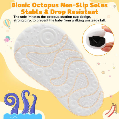 FEETCITY Baby First Walking Shoes Wide Baby Shoes Infant Sneakers Newborn Crib Shoe Barefoot