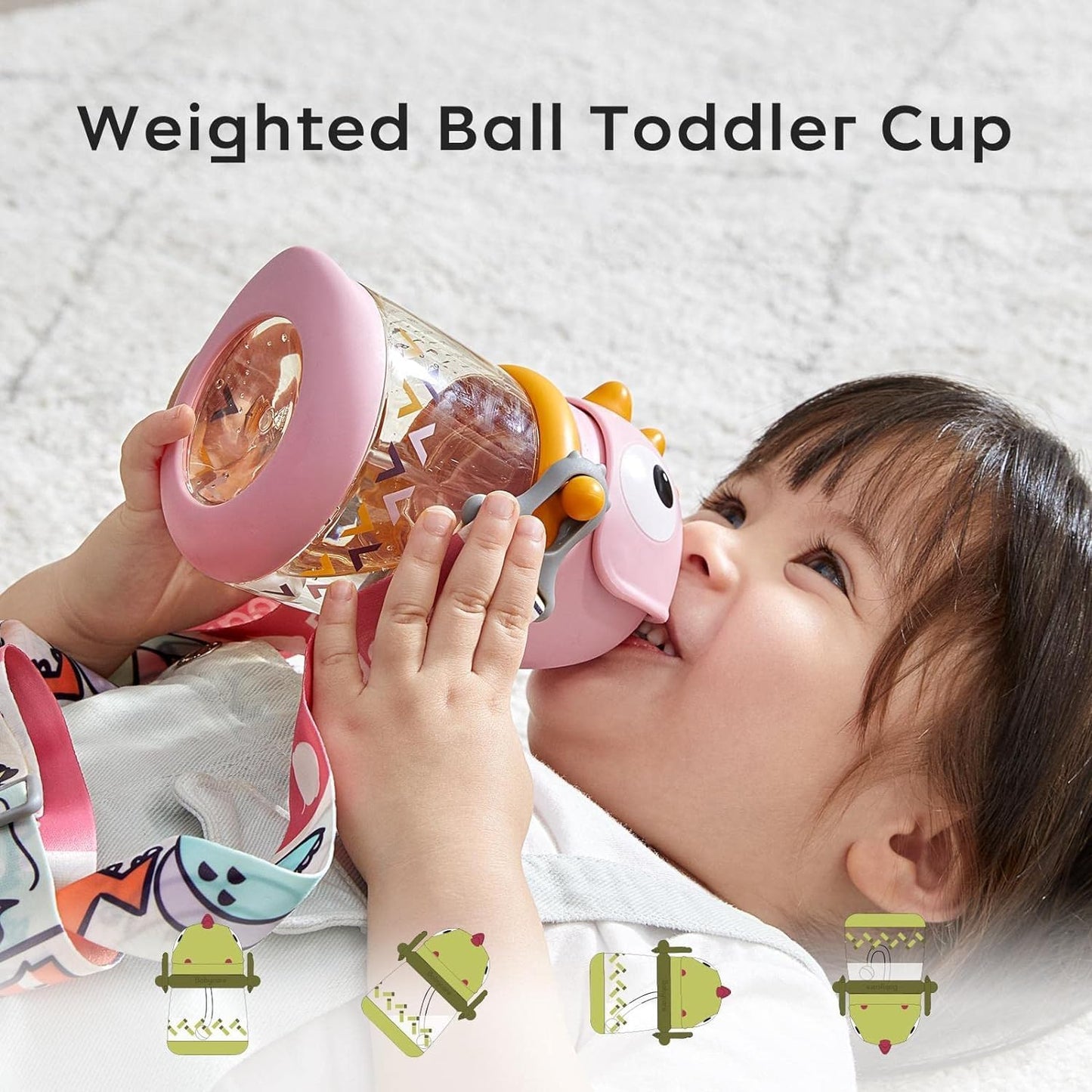 bc babycare Straw Sippy Cups for Toddler, No Spill Sippy Cups for Baby 1+ Year Old, Transition