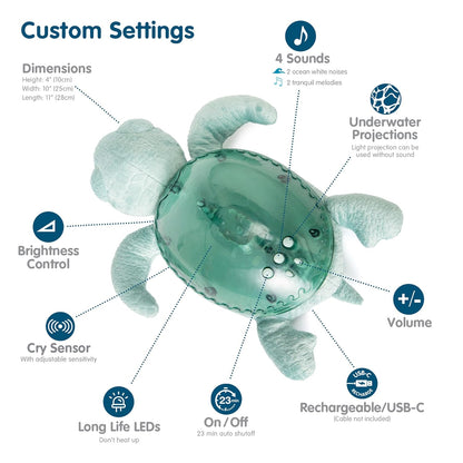 Cloud b Ocean Projector Nightlight with 2 White Noises & 2 Soothing Sounds | Adjustable Settings |