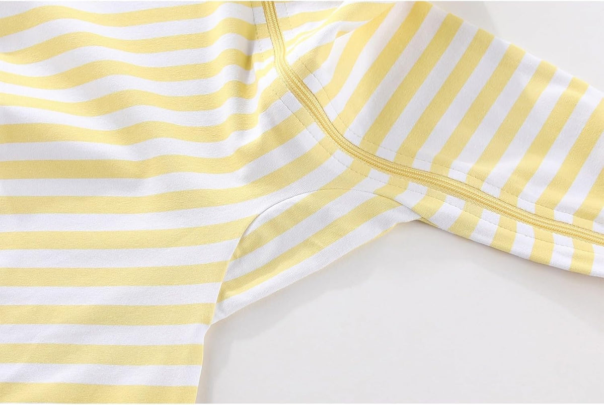 2 Pack Unisex Baby Short Sleeve Rompers 2 Way Zipper New Born One-Piece Jumpsuits 0-24Months Infant