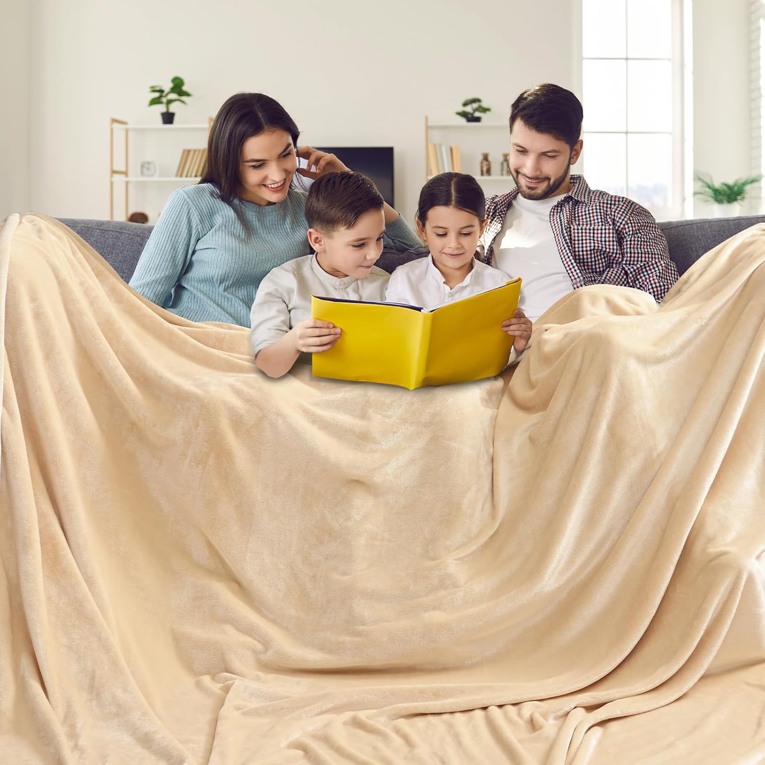 PHF Oversized King Fleece Blanket 120"x120", No Shed No Pilling Big Soft Blanket, Extra Large 10'x