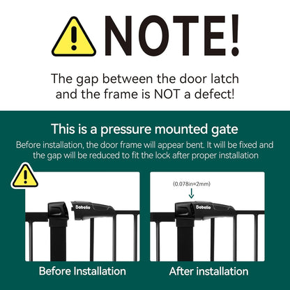 Babelio Baby Gate for Doorways and Stairs, 29-48" Auto Close Dog Gate, Easy-Install Pressure