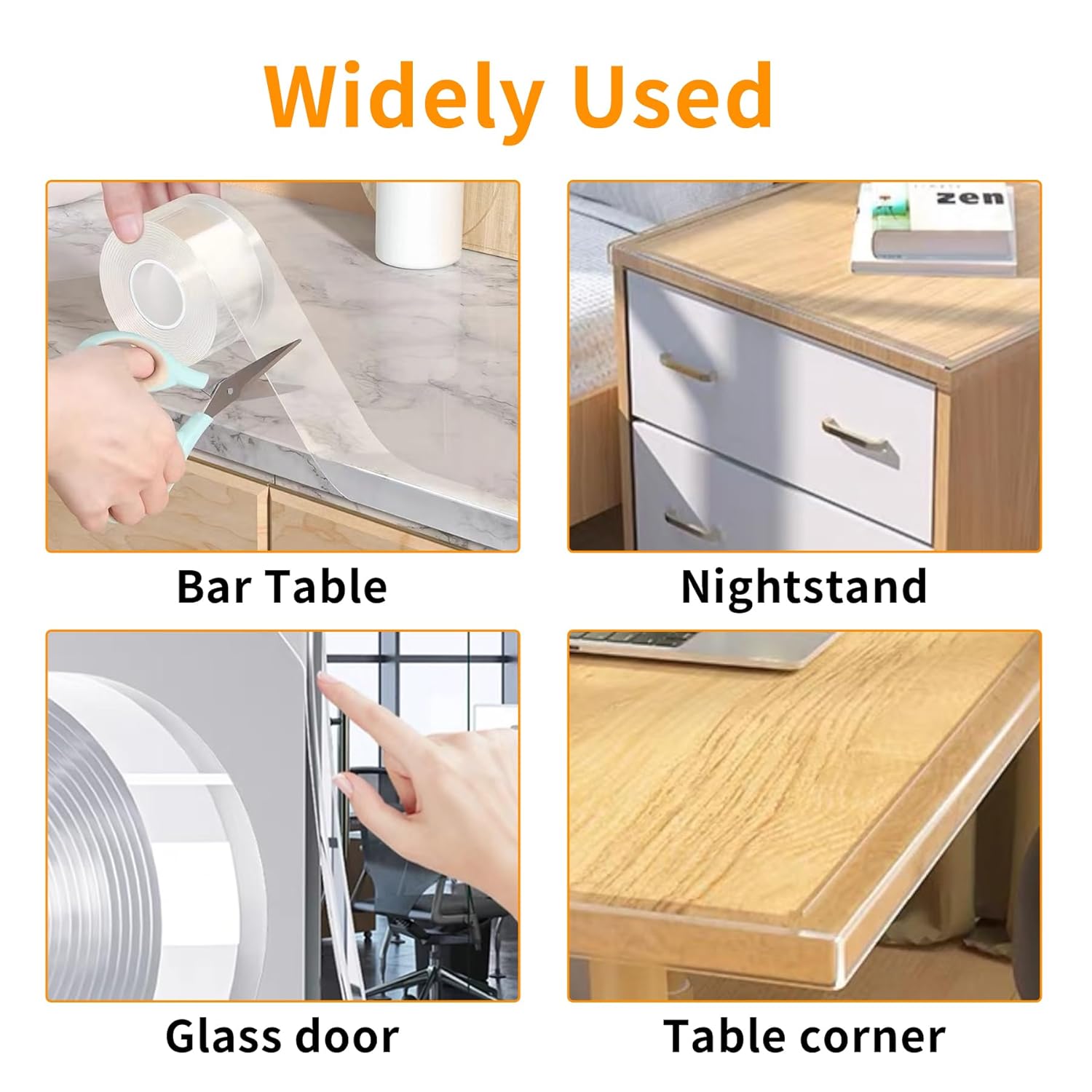 0.8 in x 9.84 FT,Clear Edge Protector Strip Sharp Edge Wrap Cover Tape, Self Adhesive Protective